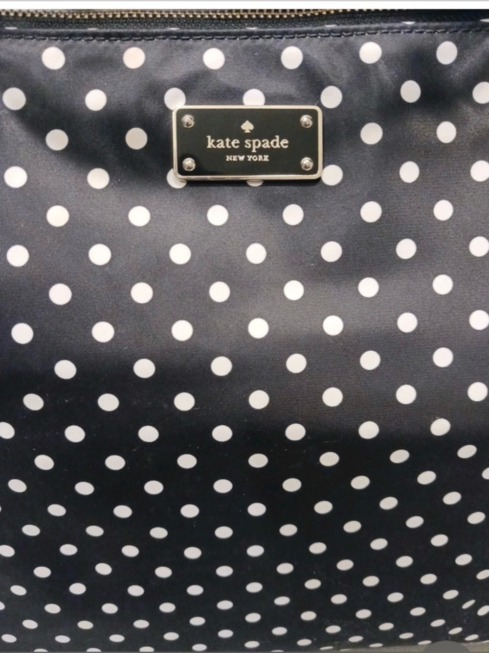 Kate Spade Black and White Polka Dot Nylon Laptop Bag with Detachable Strap - Picture 6 of 15